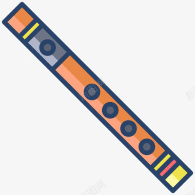 长笛乐器53线性颜色图标