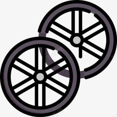 轮胎自行车比赛21线型颜色图标