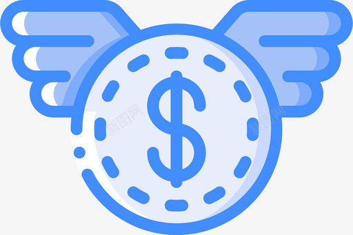 硬币退休4蓝色图标