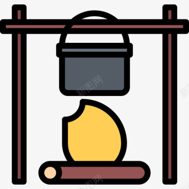 篝火室外19彩色图标