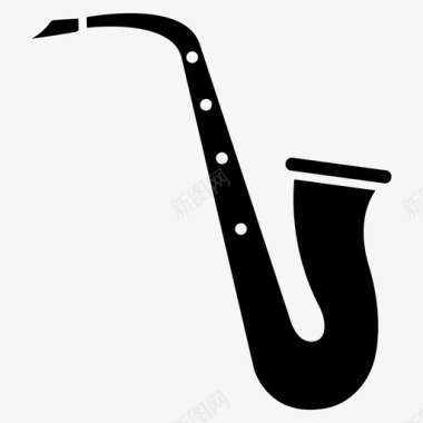 萨克斯管乐器51字形图标