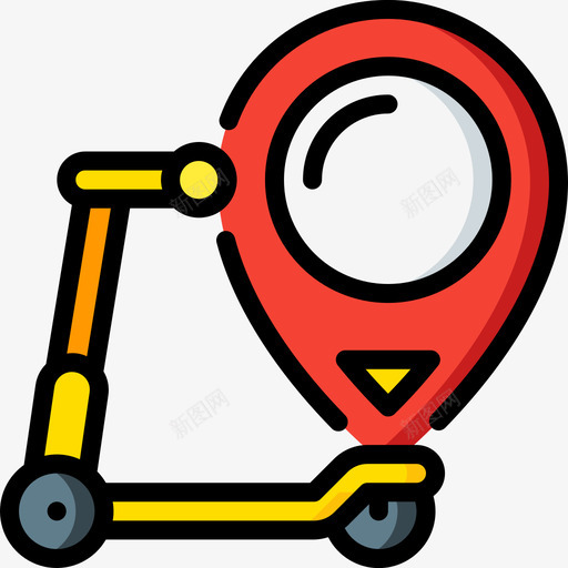 位置滑板车租用3线性颜色svg_新图网 https://ixintu.com 位置 滑板车 租用 线性 颜色