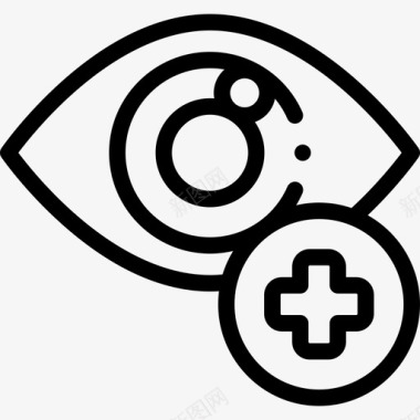眼科医疗服务19直线型图标