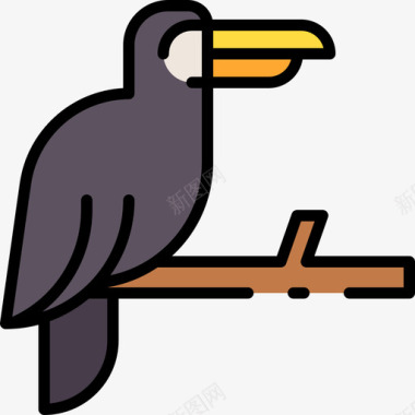 巨嘴鸟巴西狂欢节1线性颜色图标