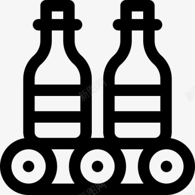 输送带啤酒68线性图标