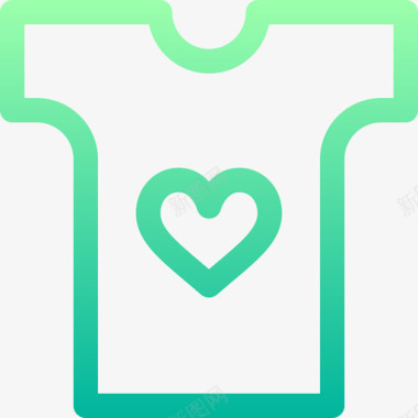 T恤love177线性颜色图标