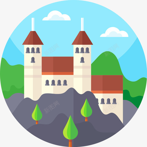 城堡景观98平坦svg_新图网 https://ixintu.com 城堡 景观 平坦