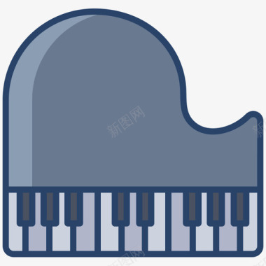 钢琴音乐乐器53线性颜色图标