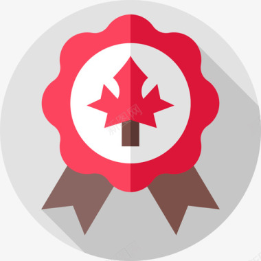 徽章加拿大33扁平图标
