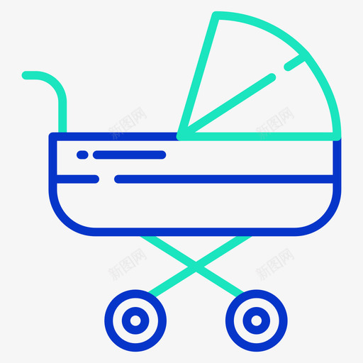 婴儿车玩具53轮廓颜色svg_新图网 https://ixintu.com 婴儿车 玩具 轮廓 颜色