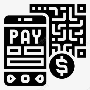 付款字形二维码图标