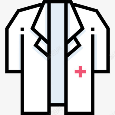 医生外套医疗服务15线性颜色图标