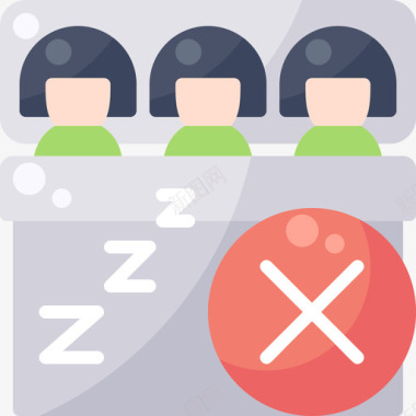 睡眠社交距离5平坦图标