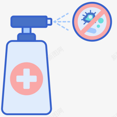 消毒剂疫苗和疫苗接种2线性颜色图标