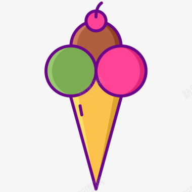 冰淇淋美食家2线性颜色图标