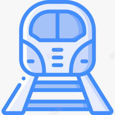 火车49号铁路蓝色图标
