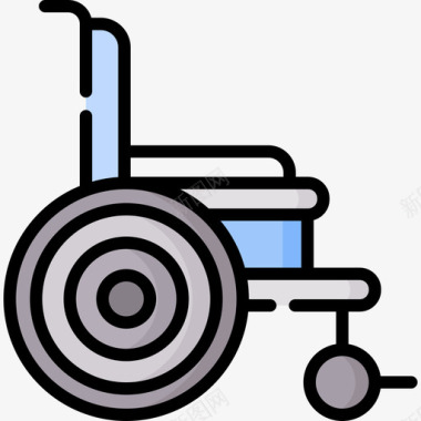 轮椅残疾人援助13线性颜色图标