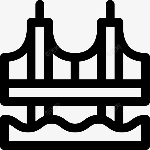 美国金门大桥21号直线型svg_新图网 https://ixintu.com 美国 金门 大桥 21号 直线 线型