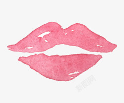 唯美水彩红唇唇印婚礼请柬海报装饰透明图案2唯美水彩素材