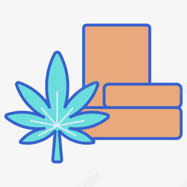 大麻成瘾21线性颜色图标