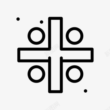 十字架抽象6直线图标