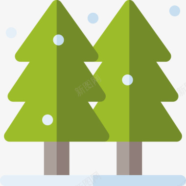 松树冬季自然20平坦图标