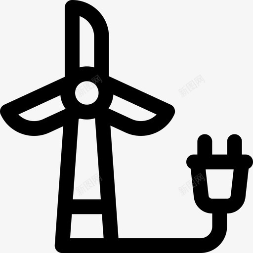 风力发电可再生能源42线性svg_新图网 https://ixintu.com 风力 发电 可再 再生 能源 线性