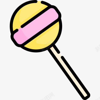 棒棒糖糖果和糖果37线性颜色图标
