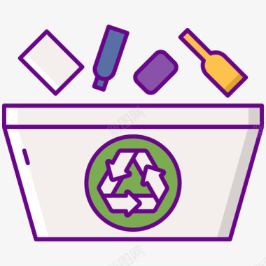 废物回收中心2线性颜色图标