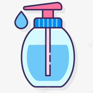 液体肥皂卫生52线性颜色图标