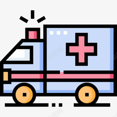 救护车医疗服务15线性颜色图标