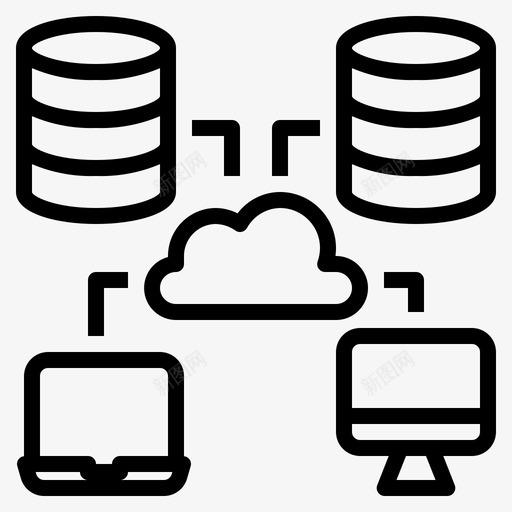 网络云计算57线性svg_新图网 https://ixintu.com 网络 云计算 线性