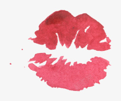 唯美水彩红唇唇印婚礼请柬海报装饰透明图案8唯美水彩素材