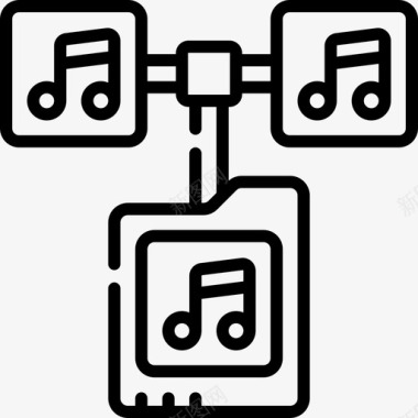 音乐文件电子音乐7线性图标