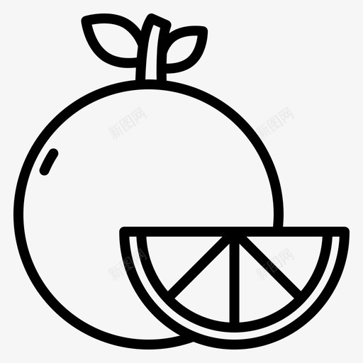 橘子水果和蔬菜7线性svg_新图网 https://ixintu.com 橘子 水果 蔬菜 线性