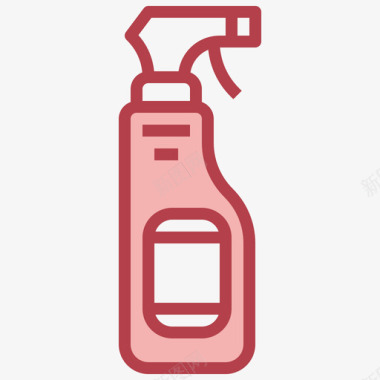 喷雾瓶洗衣房69红色图标