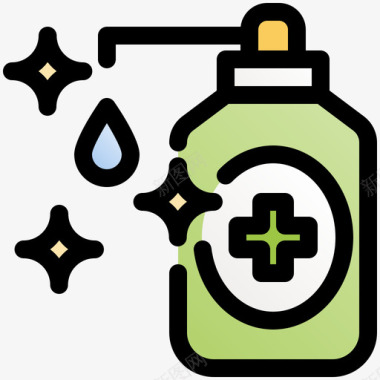 液体肥皂个人卫生3线性颜色图标