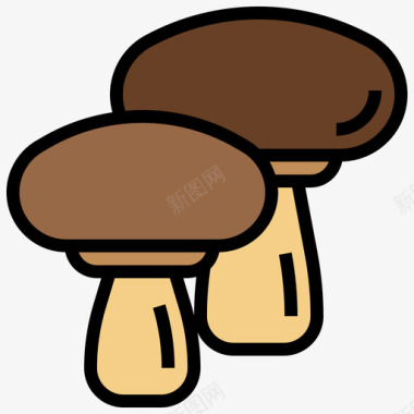 蘑菇超市101线性颜色图标