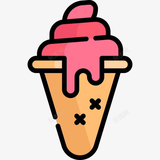 冰淇淋冰淇淋店45线性颜色svg_新图网 https://ixintu.com 冰淇淋 线性 颜色