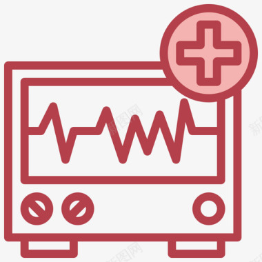 心电图医疗项目20红色图标
