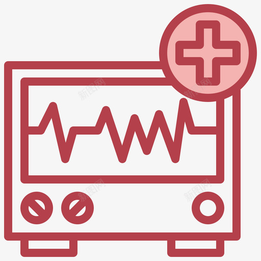 心电图医疗项目20红色svg_新图网 https://ixintu.com 心电图 医疗 项目 红色