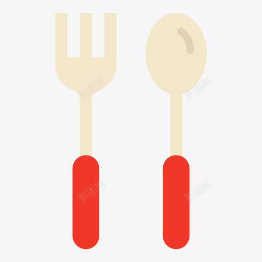 勺子和叉子快餐110扁平svg_新图网 https://ixintu.com 勺子 叉子 快餐 扁平