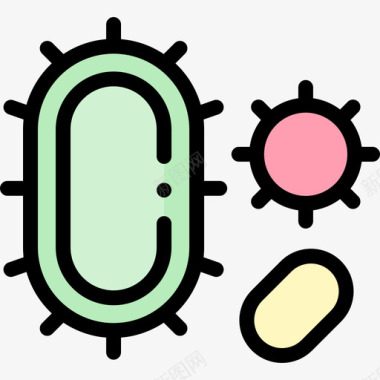 细菌医疗服务20线性颜色图标