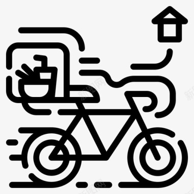 自行车食品配送94直线型图标