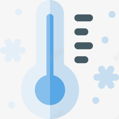 温度表冬季自然温度20扁平图标