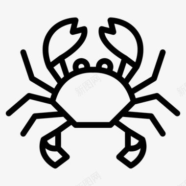 螃蟹动物44轮廓图标