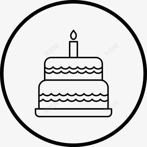 生日快乐蛋糕生日蛋糕甜点svg_新图网 https://ixintu.com 生日蛋糕 生日 快乐 蛋糕 甜点 食物 松饼 线路 图标