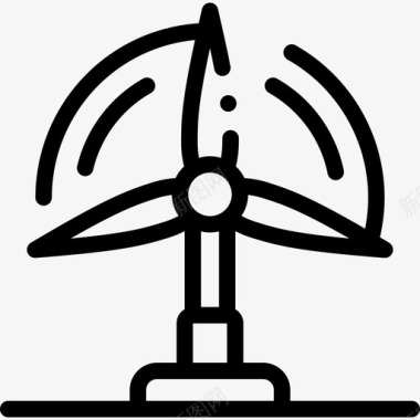 风能可再生能源38线性图标