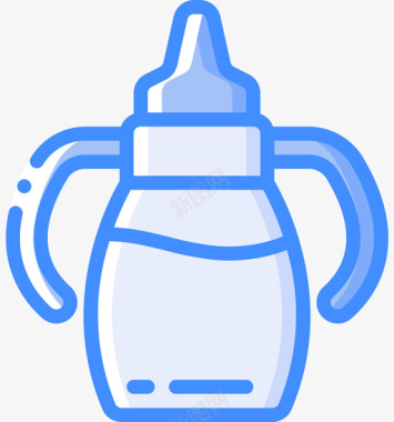 婴儿奶瓶婴儿1号蓝色图标