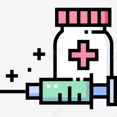 疫苗医疗服务15线性颜色图标